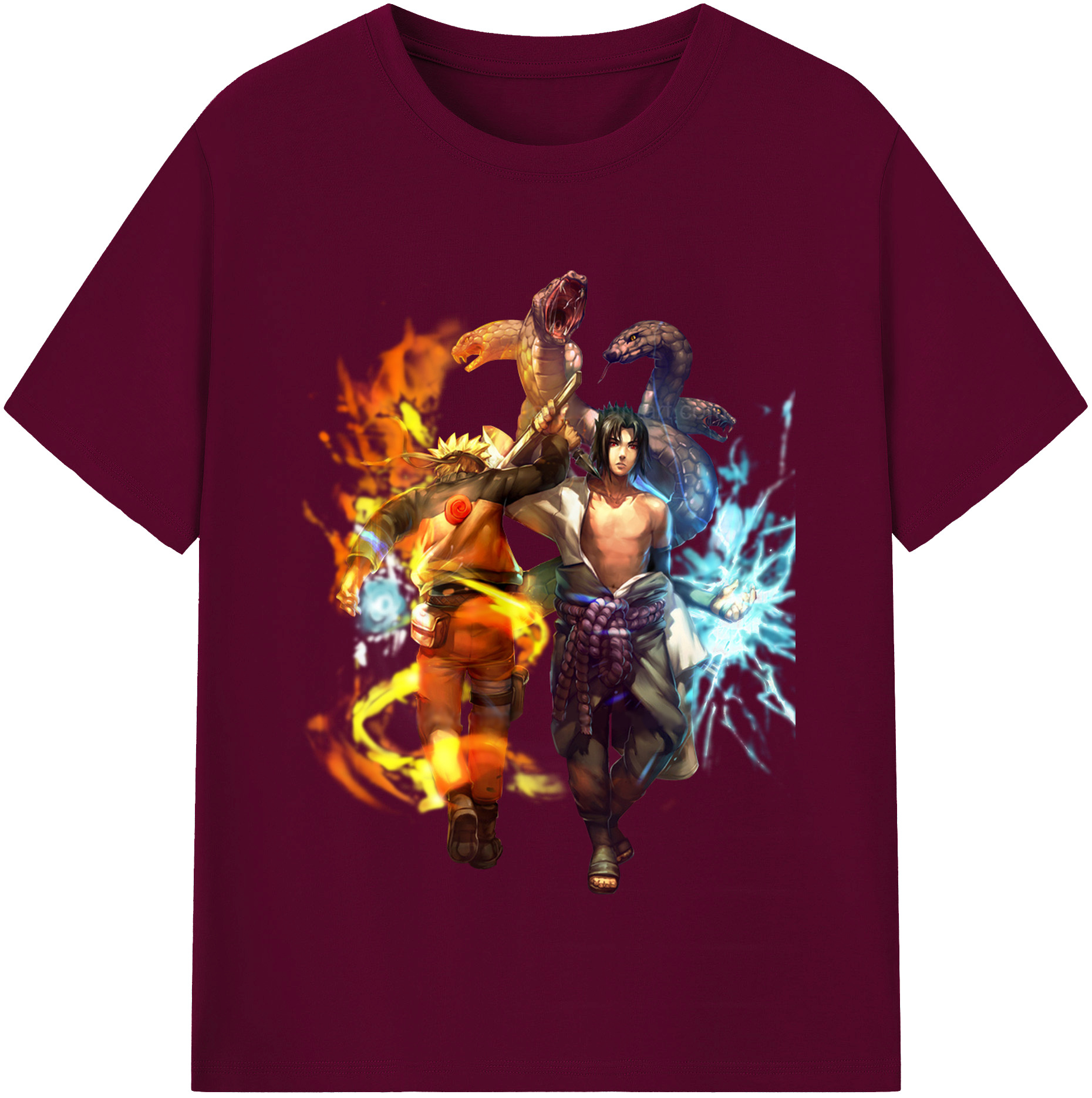 （画像用） NARUTO -ナルト- うちは サスケ Uchiha Sasuke レディースカジュアルプリントTシャツ（綿100％）